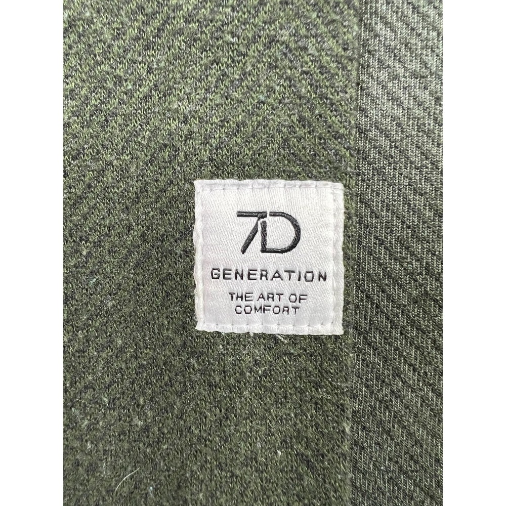 7 Diamonds Shirt Mens 2XL Green Herringbone Generation Soft Flannel Button Up - Picture 5 of 9